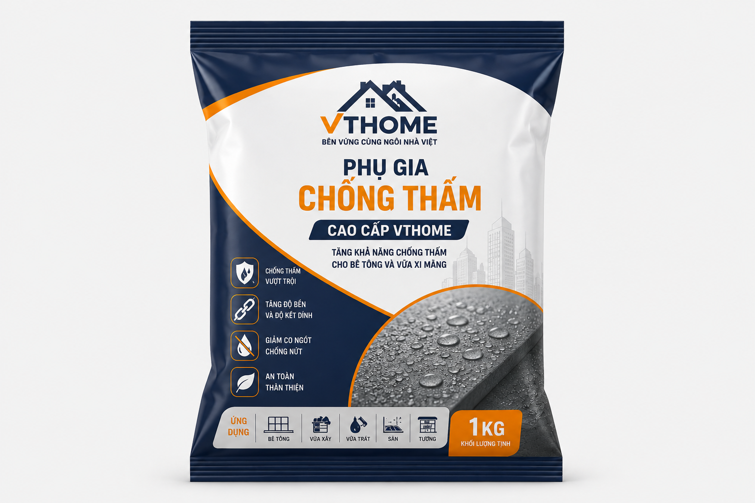 Phụ Gia Chống Thấm Cao Cấp VTHOME