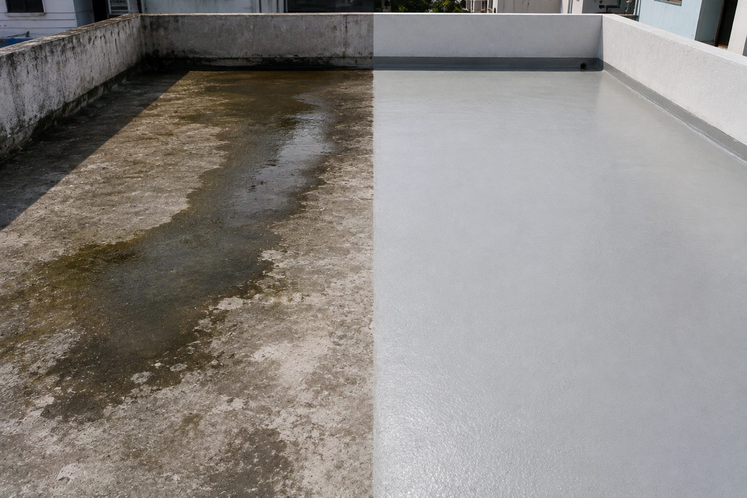So sánh bề mặt có chống thấm và không chống thấm sau khi ngâm nước