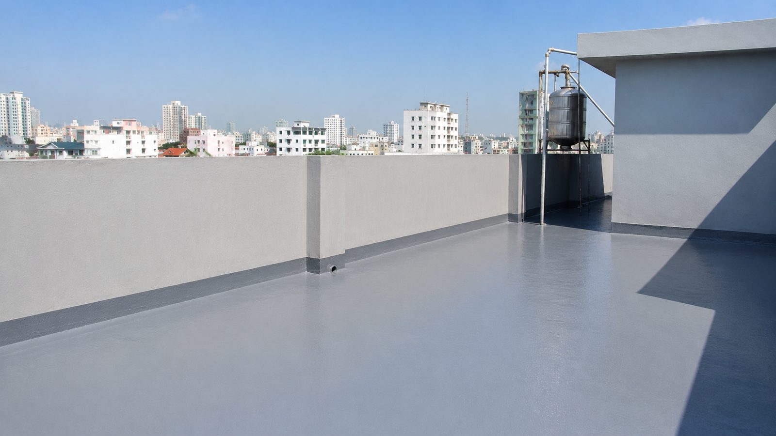 Sân thượng khô ráo sau khi hoàn thiện lớp chống thấm